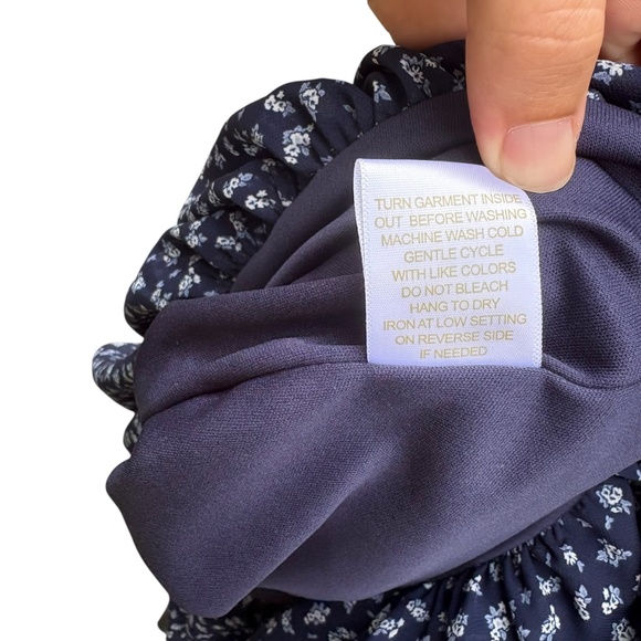 Riley&James Mini Dress Navy With Floral Pattern And Adjustable straps , Size L - Picture 6 of 8